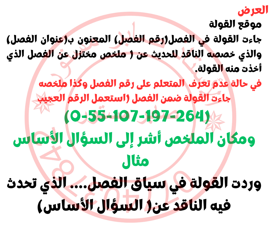 منهجية تحليل قولة من مؤلف ظاهرة الشعر الحديث